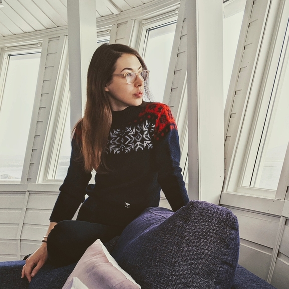 Dale of Norway Nordic mock neck 100% wool sweater - Picture 1 of 8